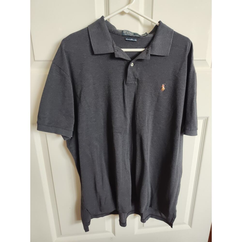 Ralph Lauren Men's Gray Vintage Short Sleeve Polo XXL